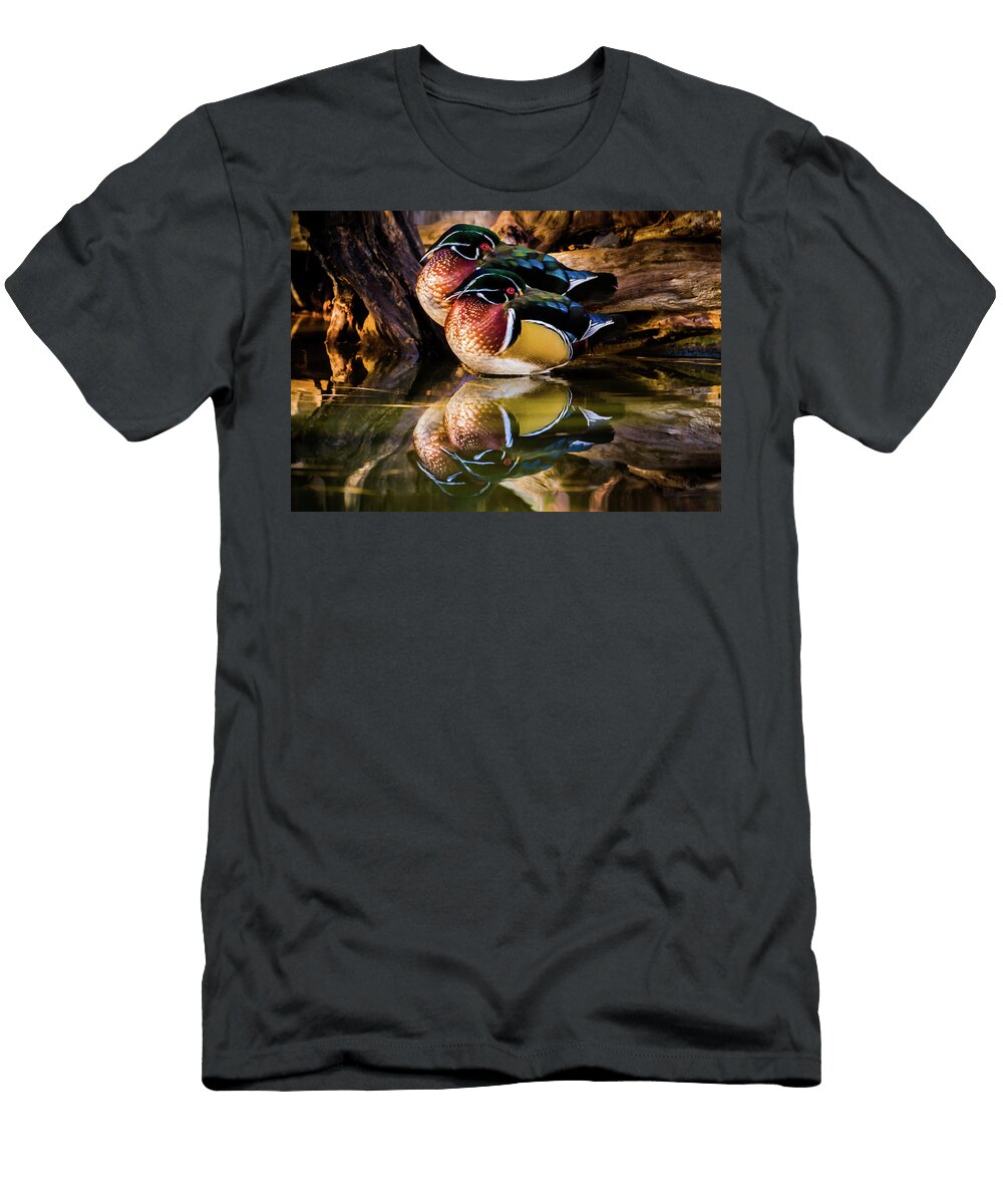 Morning Reflections Wood Ducks Tl Mair T-Shirt