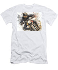 Motorcycle Art Dusty Road Fast Norton 2023 Deep Black Commando Motorcycles Adventure Rider Elmer Powers T-Shirt