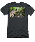 Mountain Biker Corners on Wooden Berm Dan Barham T-Shirt
