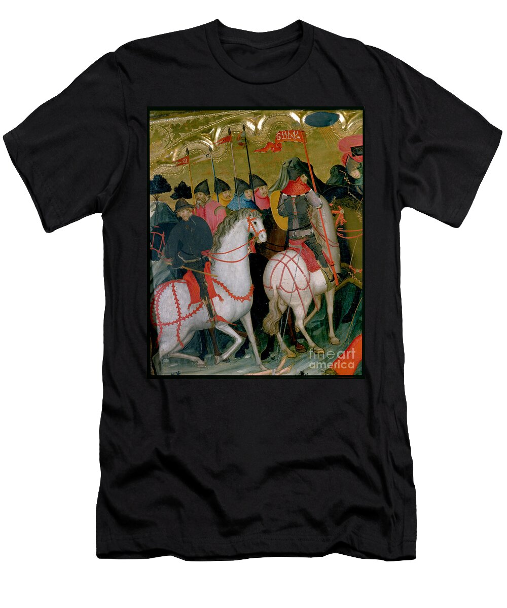 Mounted Soldiers Detail From the Altarpiece of the Virgin and St George C1390 1400 Lluis Borrassa T-Shirt