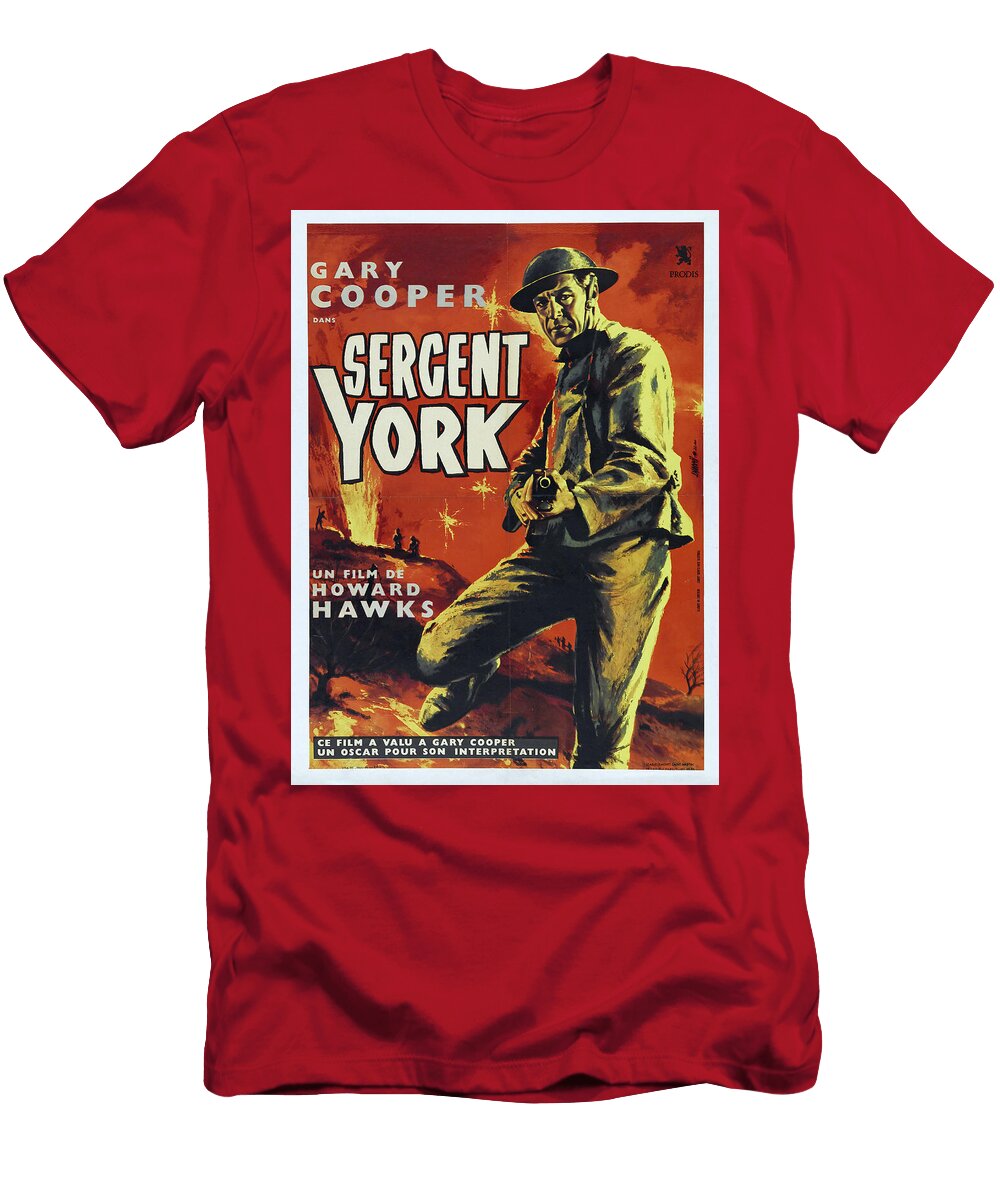 Movie Poster for Sergeant York with Gary Cooper 1941 Stars on Art T-Shirt