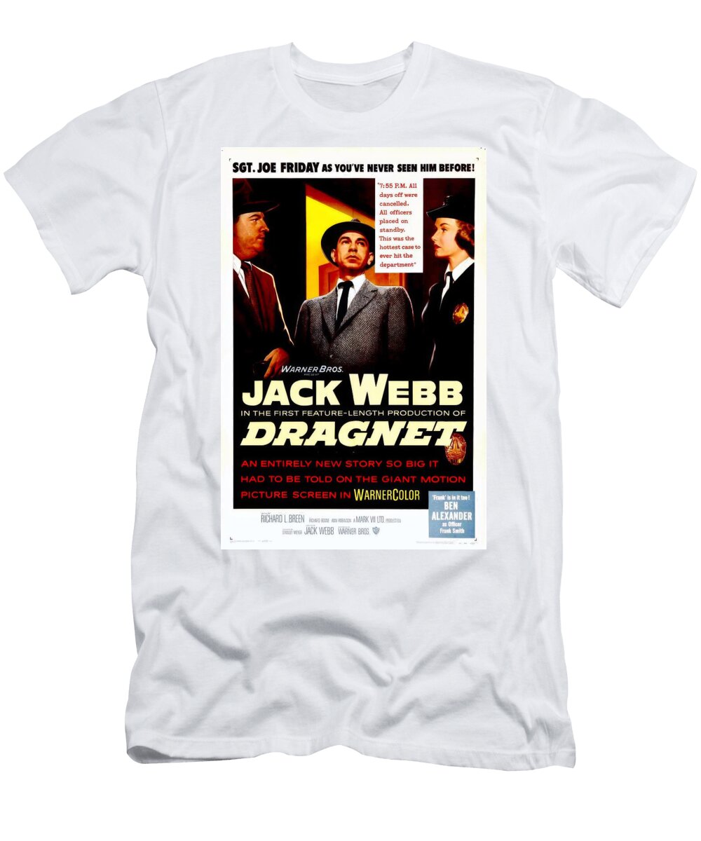 Movie Poster for the 1951 Film Dragnet Starring Jack Webb Lauriane Waelchii T-Shirt