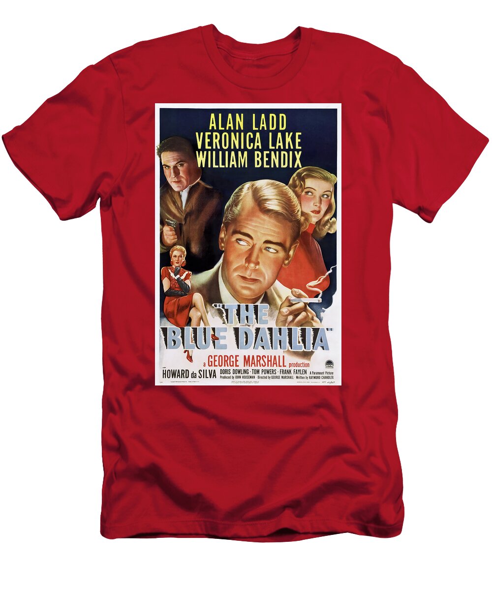 Movie Poster for the Blue Dahlia with Alan Ladd and Veronica Lake 1946 Stars on Art T-Shirt