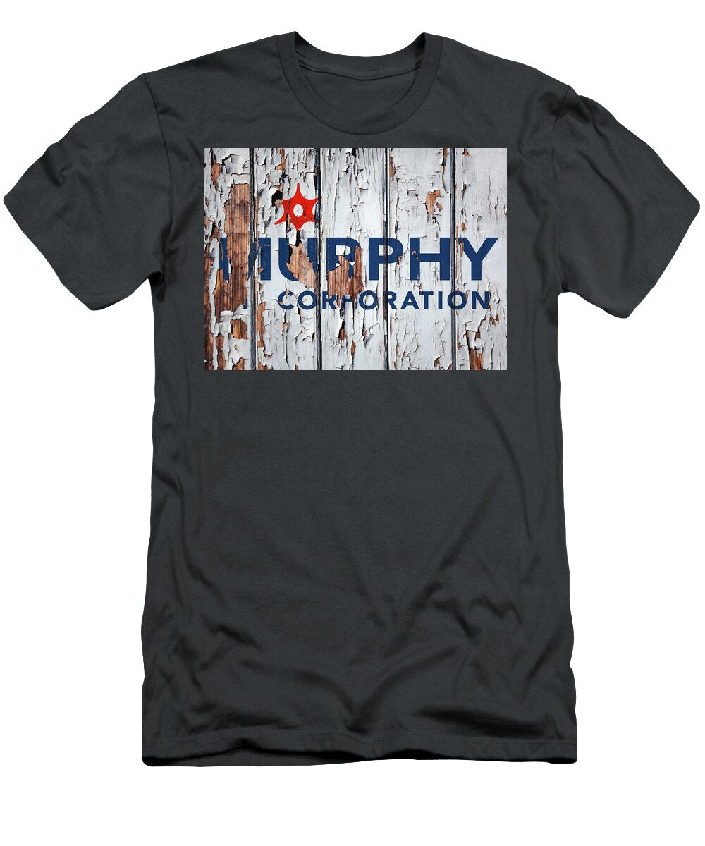 Murphy Oil Vintage Logo on Peeling Paint Wood Wall Design Turnpike T-Shirt