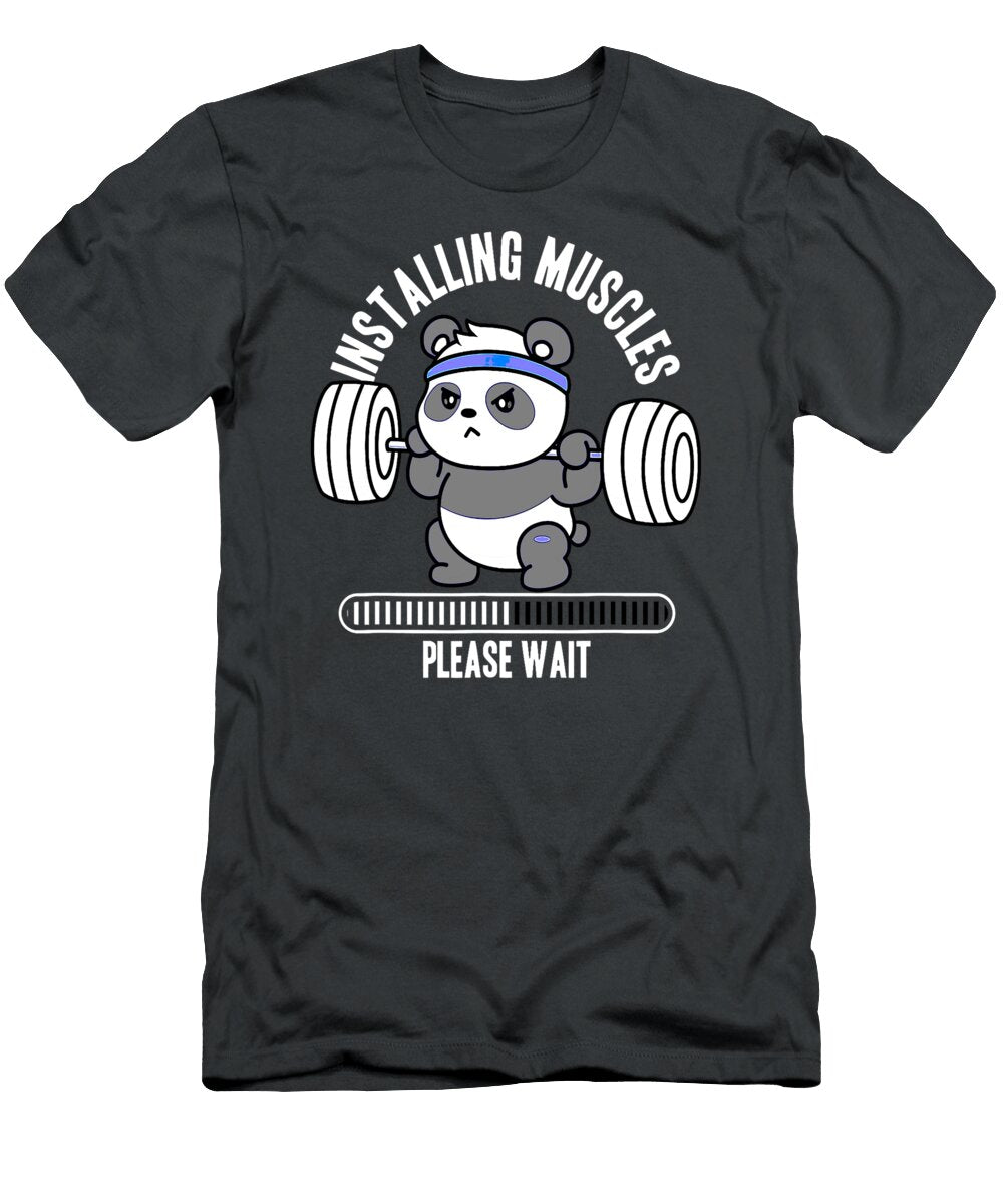 Muscle Building Fitness Panda Weight Lifting Barbell Workout Haylei Emaan T-Shirt