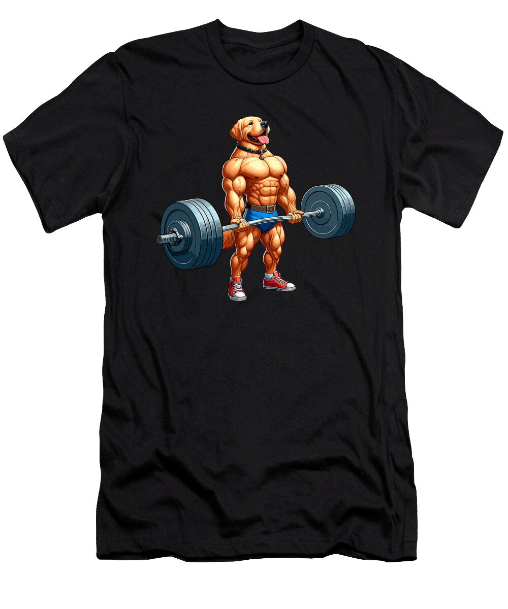 Muscle Labrador Dog Deadlifting Gym Workout Sophie Eleanor T-Shirt