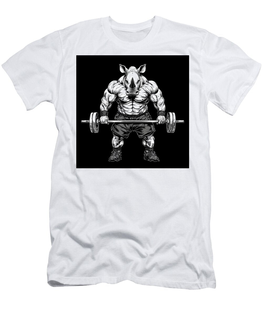 Muscular Rhino Weightlifting Powerful and Strong Reider Xonia T-Shirt