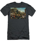 Musicians and Dancing Figures in an Ideal Landscape with Ruins and Buildings Beyond Circa Art Bamboccianti School Italian Th Century T-Shirt
