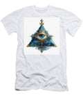 Mystical Freemason Eye in Blue Triangle Pierre Blanchard T-Shirt