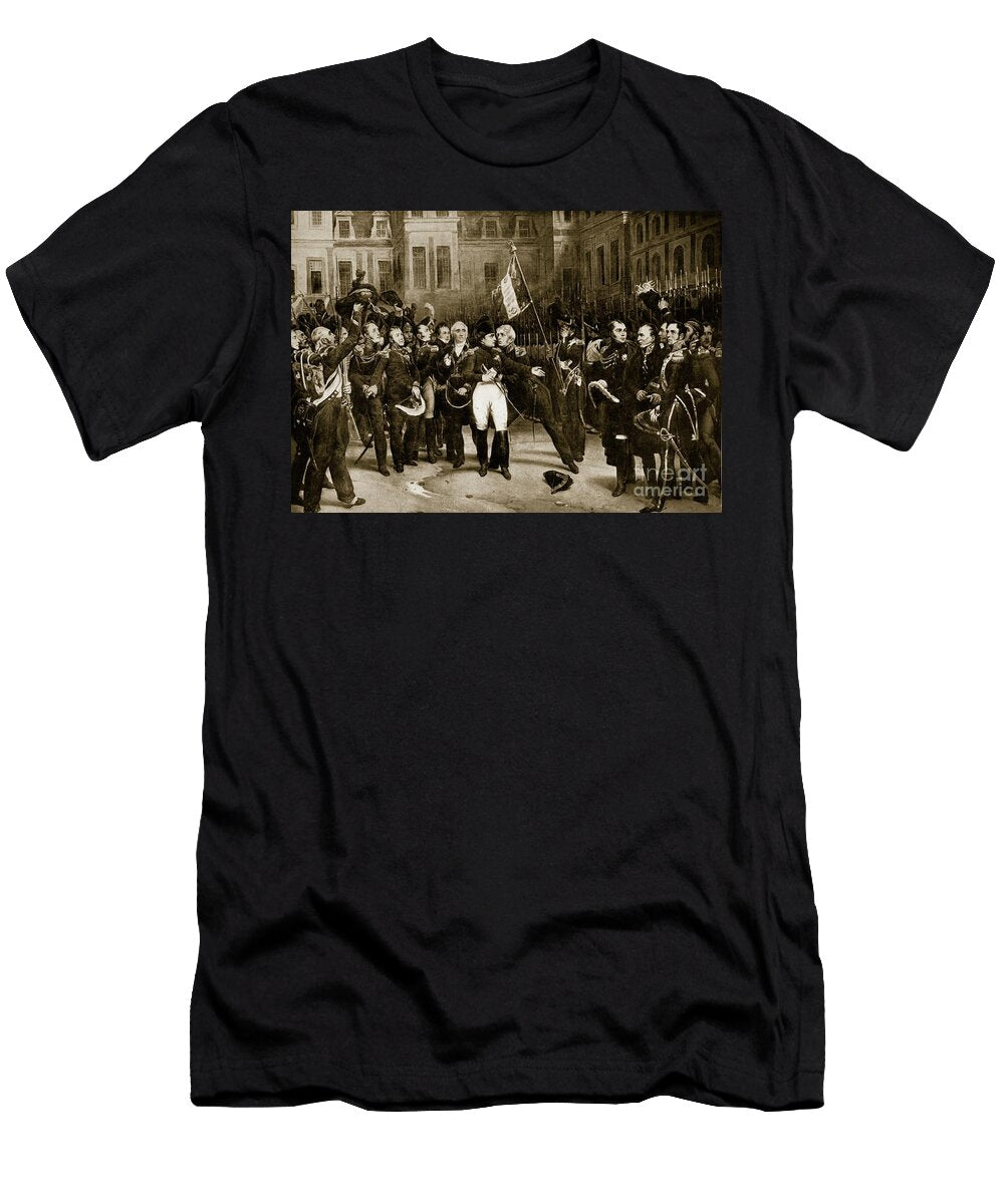 Napoleons Farewell to His Generals At Fontainbleau 1814 Illustration From Hutchinsons Story of the British Nation C1923 Emile Jean Horace Vernet T-Shirt