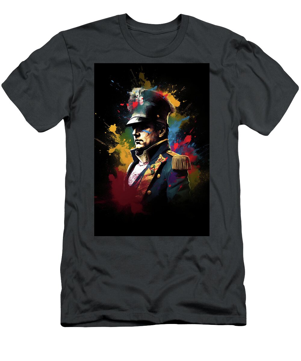 Napoloen Bonaparte Modern Dynamic Art Abstract Colorful Historical Commando Expressive Energ Jari Braaksma T-Shirt