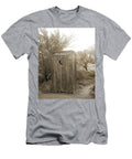 Never Squat with Your Spurs on Sepia Don Schimmel T-Shirt