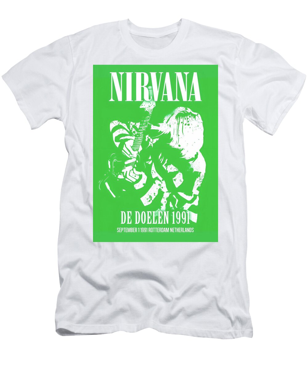 Nirvana Live in 1991 Poster World Art Collective T-Shirt