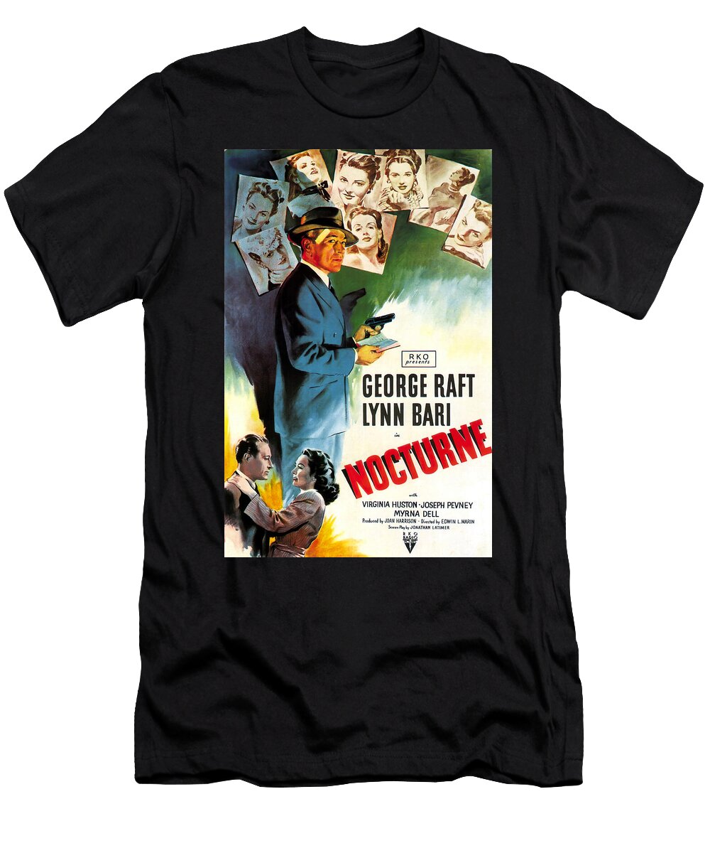 Nocturne with George Raft and Lynn Bari 1946 Stars on Art T-Shirt