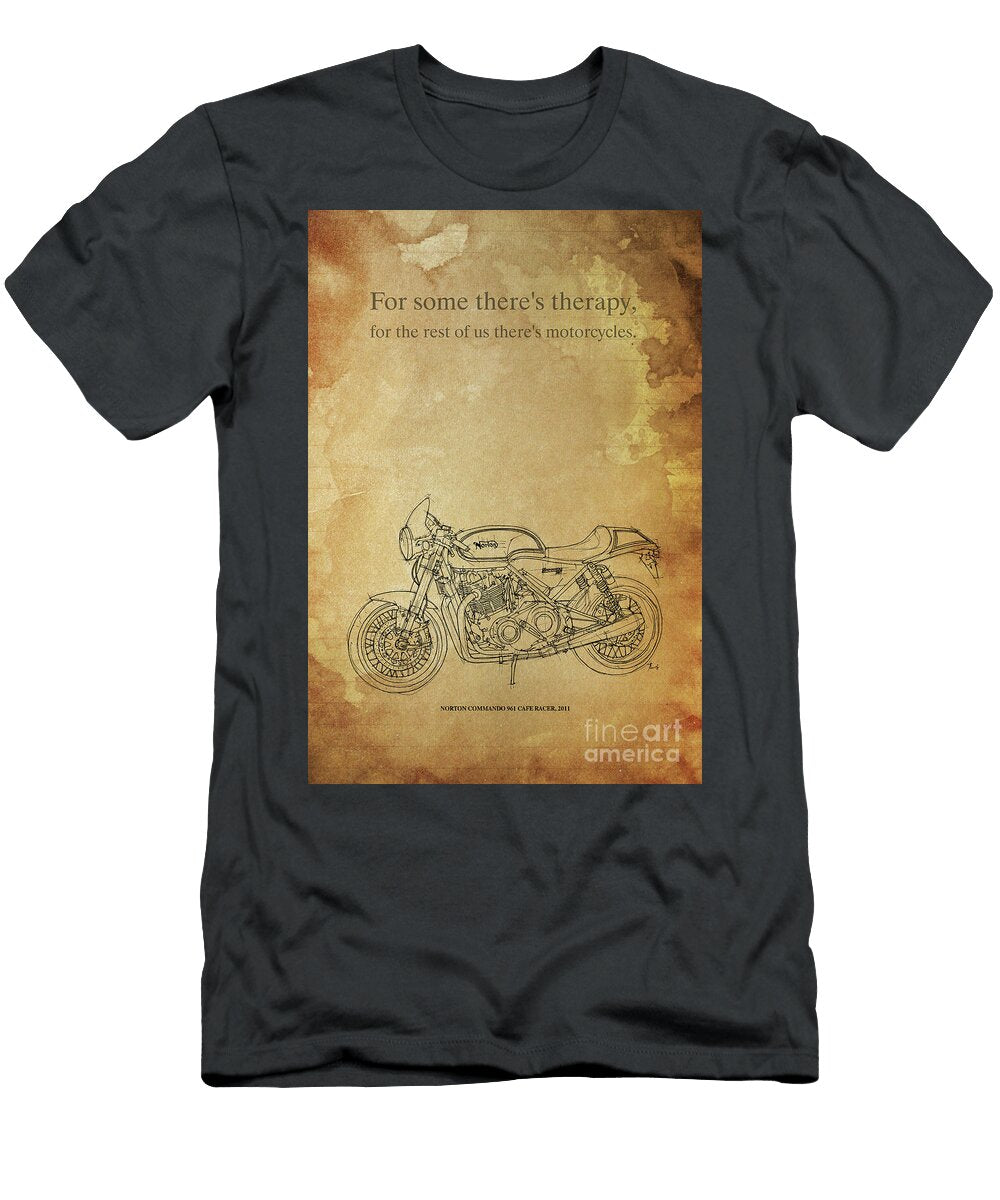 Norton Commando 961 Cafe Racer 2011original Freehand Sketch Brush and Bike T-Shirt