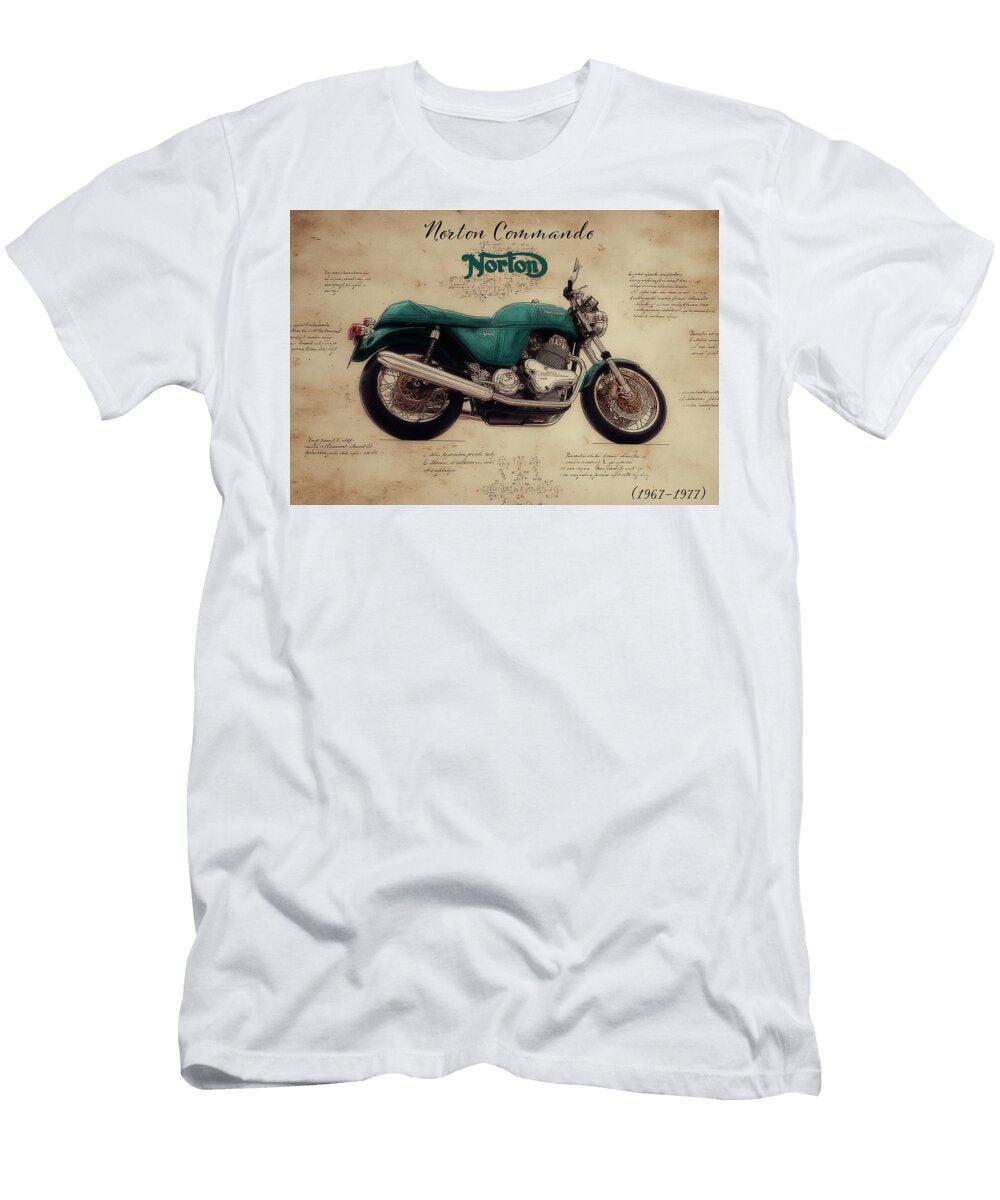 Norton Commando Motorcycle Kevin Walker and Pixel Reverie T-Shirt