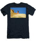 Nude Man Squats High on a Rock Overlooking the Beach Gunther Allen T-Shirt