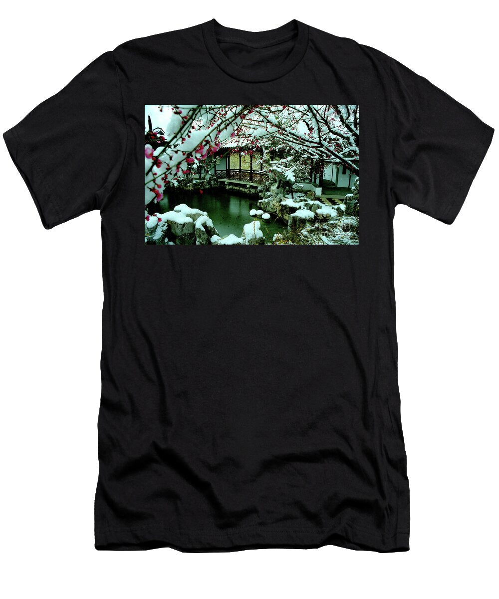 Ny Chinese Scholars Garden Spring Snow Anthony Butera T-Shirt