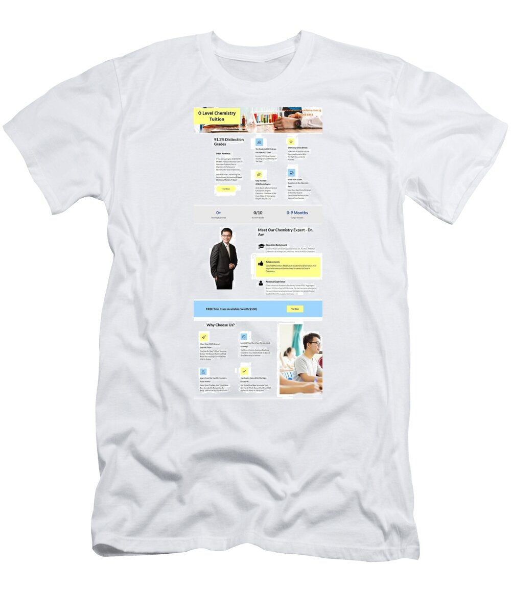 O Level Chemistry Tuition Chemistry Academy T-Shirt