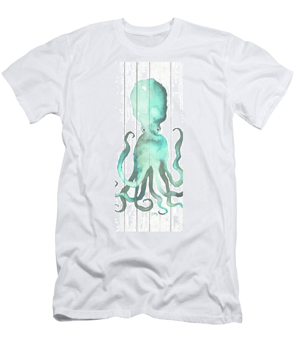 Octopus on Wood Plank Elizabeth Medley T-Shirt