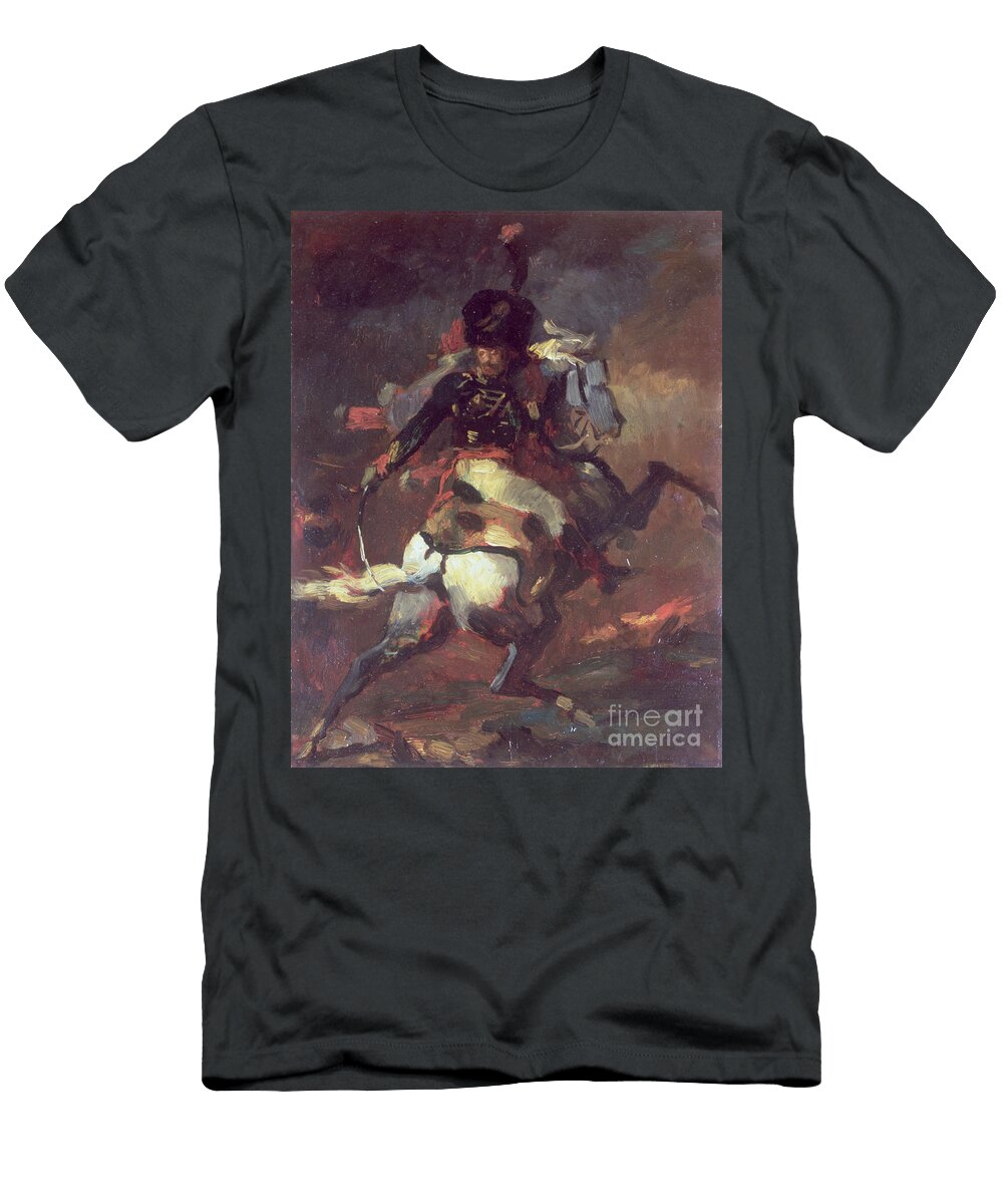Officer of the Chasseurs Charging on Horseback Theodore Gericault T-Shirt