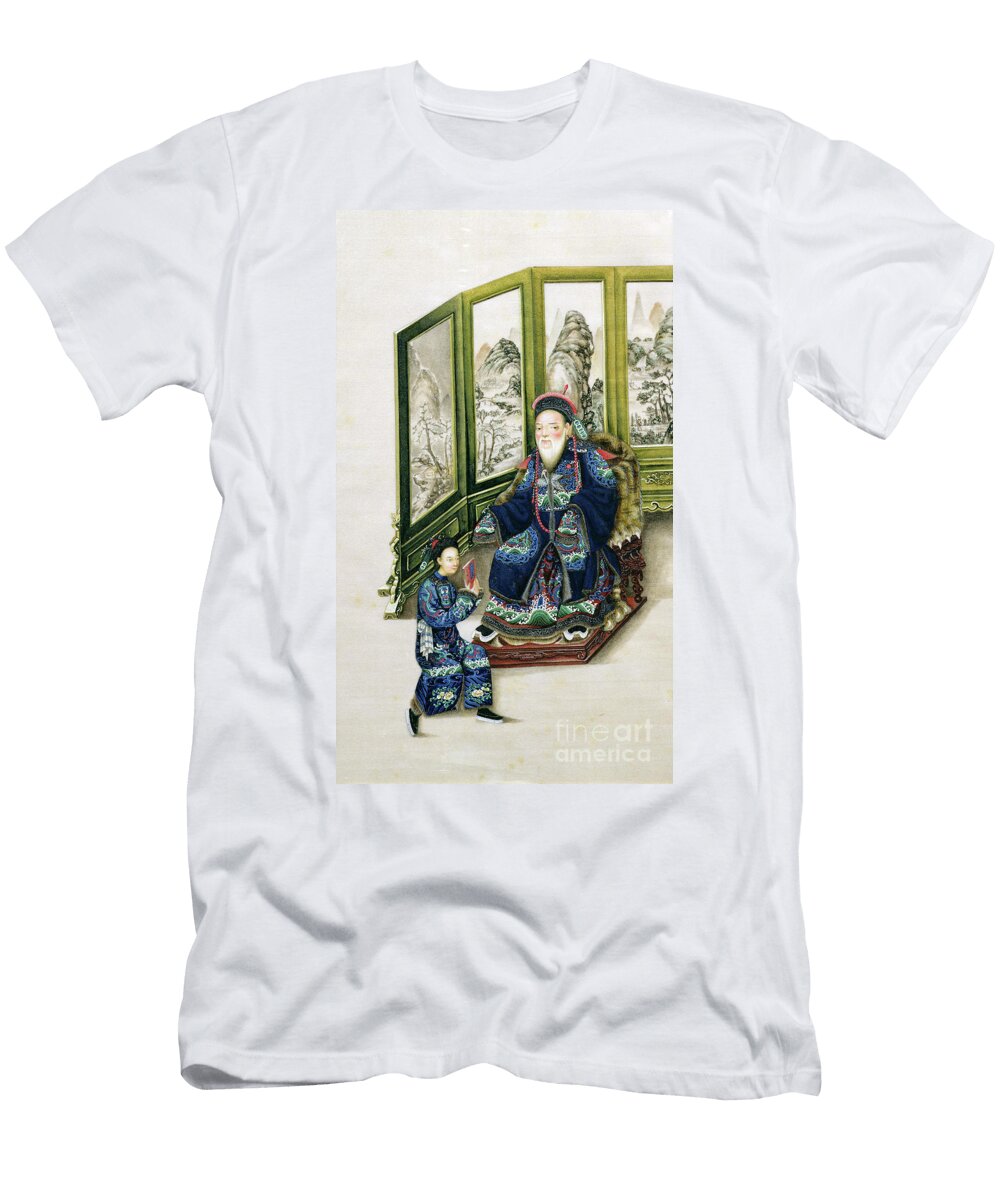 Old Man Seated with a Servant Reading Chinese School T-Shirt