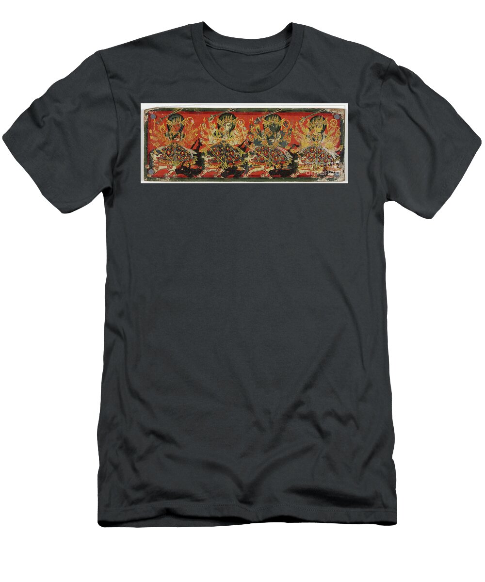 One of a Pair of Manuscript Covers Depicting Devi As the Eight Mothers Nepalese School T-Shirt