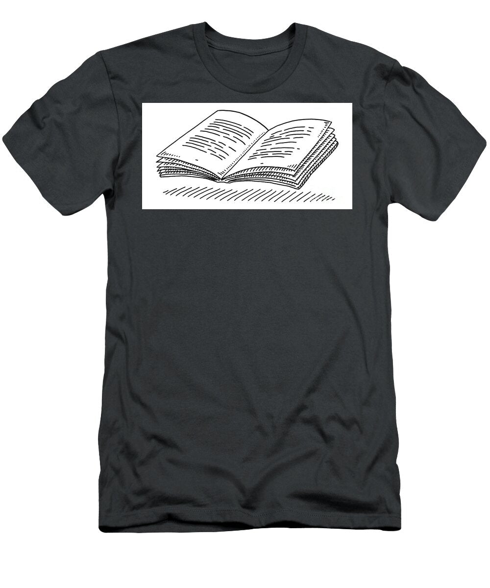 Open Textbook Drawing Frank Ramspott T-Shirt