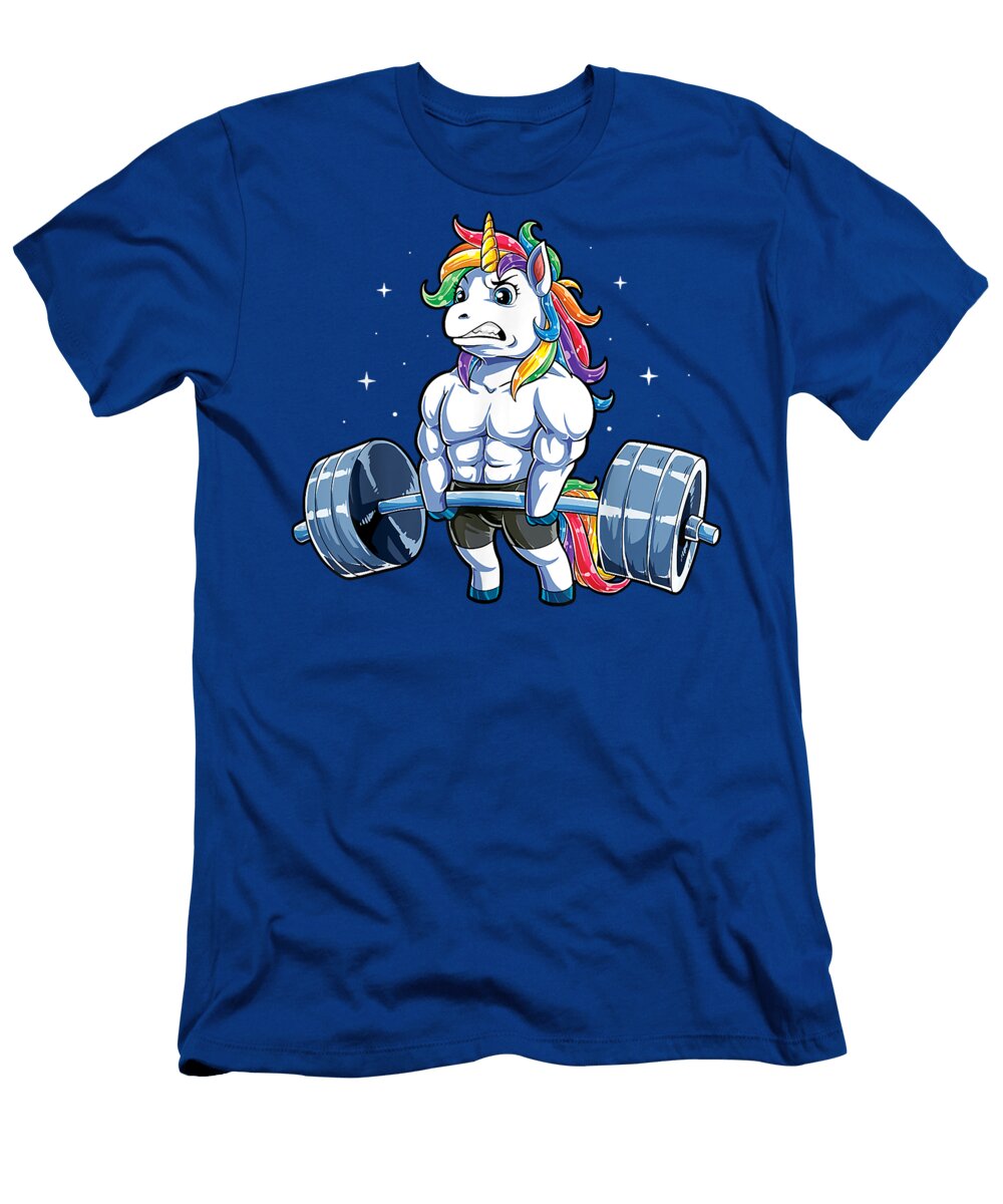 Orange Unicorn Weightlifting Deadlift Fitness Gym Women Douxie Grimo T-Shirt