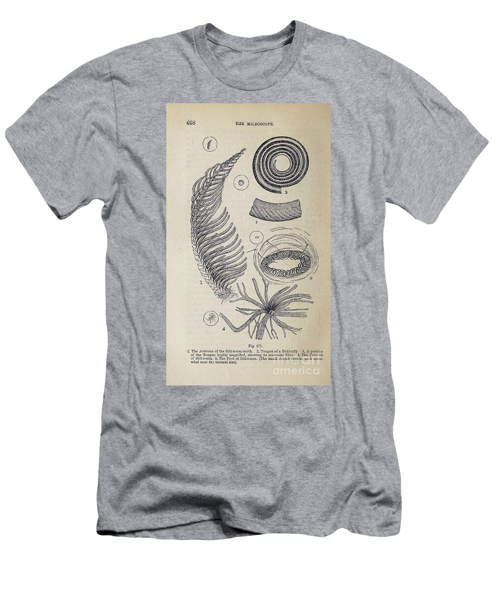Organisms Under Microscope K12 Historic Illustrations T-Shirt
