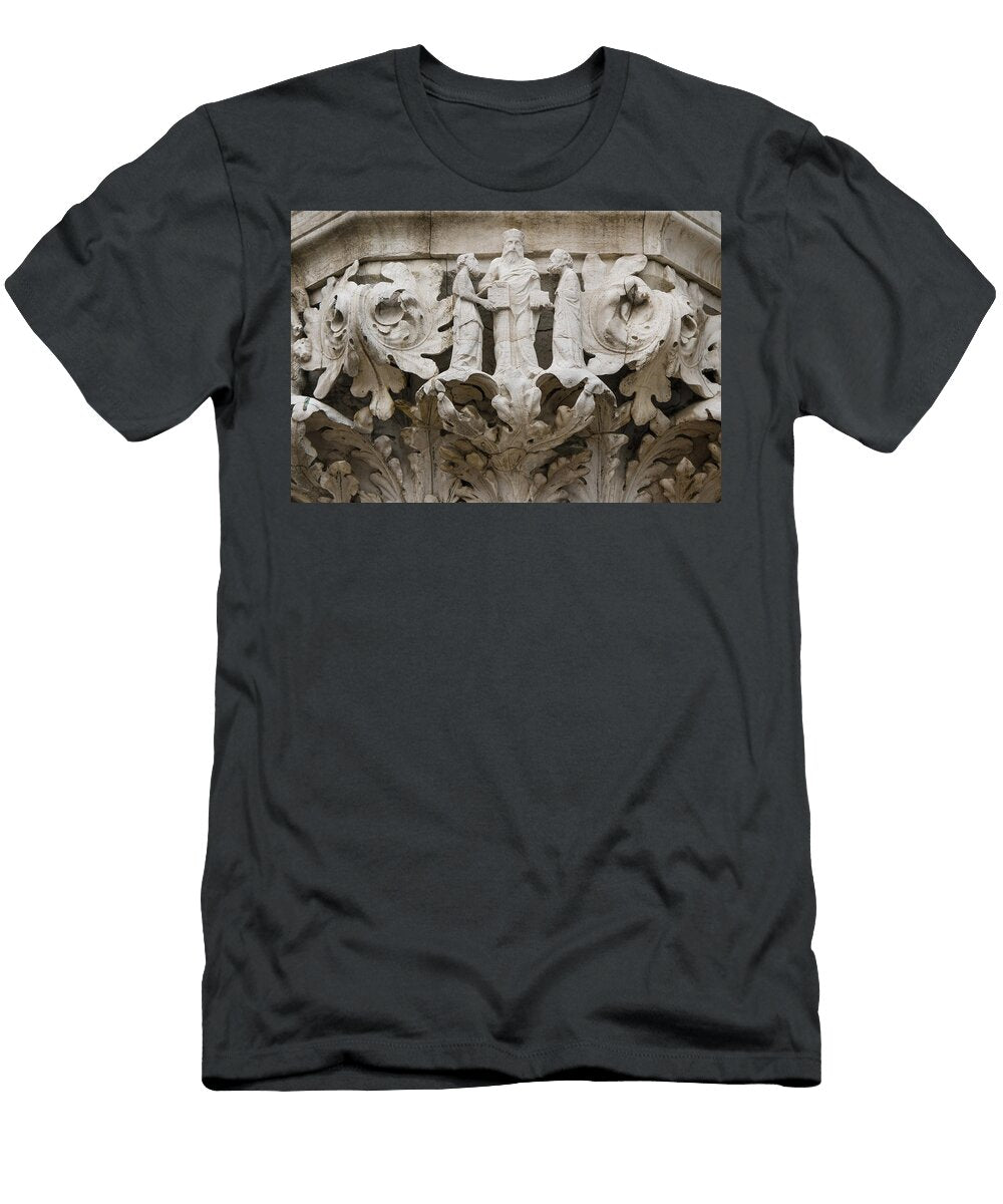 Ornate Column Capital At Doges Palace Venice Tosca Weijers T-Shirt