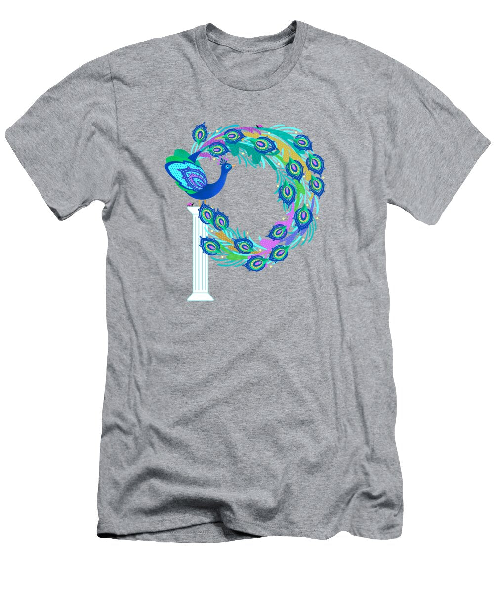 P Is for Pretty Peacock Valerie Drake Lesiak T-Shirt
