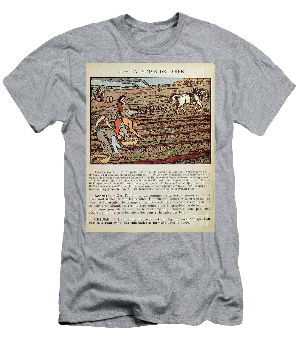Page From a School Textbook Illustrating the Cultivation of the Potato Circa 1910 French School T-Shirt