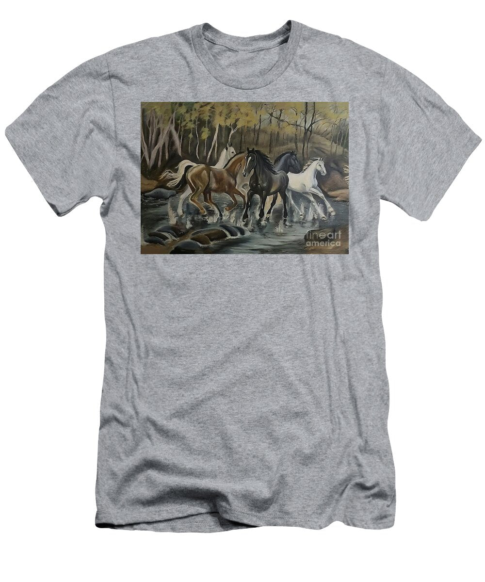 Painting Free Soul Horses Nature Animal Horse Bea N Akkash T-Shirt
