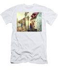Paintings of Quebec Landmarks Aux Anciens Canadiens Restaurant Rainy Morning October City Scene Carole Spandau T-Shirt