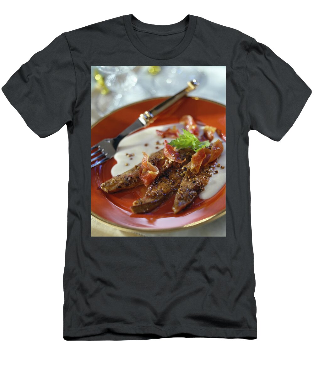 Pan Fried Foie Gras in Creamy Coconut Sauce and Ham Petals Rivire T-Shirt