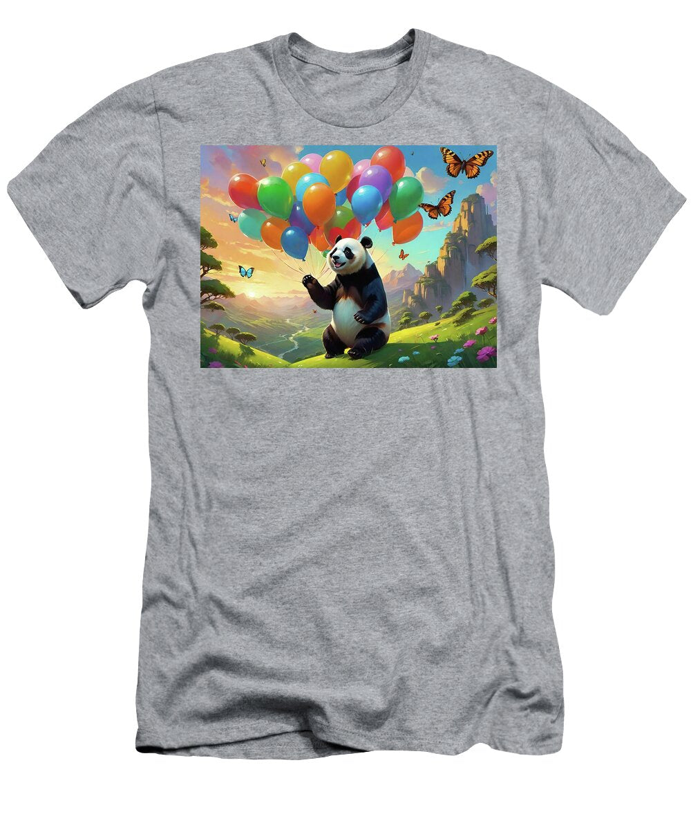 Panda Bear with Colorful Balloons Jon Fennel T-Shirt