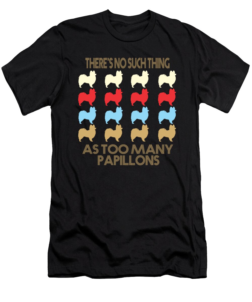 Papillon Dog Retro 1970s Style Dusan Vrdelja T-Shirt