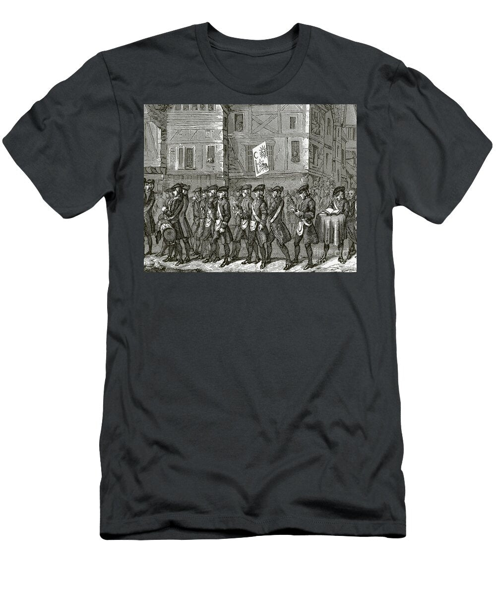 Parade of the Members of a Masonic Lodge with Its Banner 18th Century Unknown Artist T-Shirt