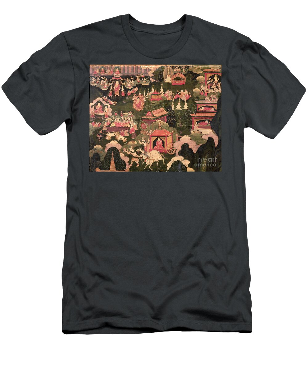 Parinirvana and the Death of Buddha From the Life of Buddha Sakyamuni Tibetan School T-Shirt