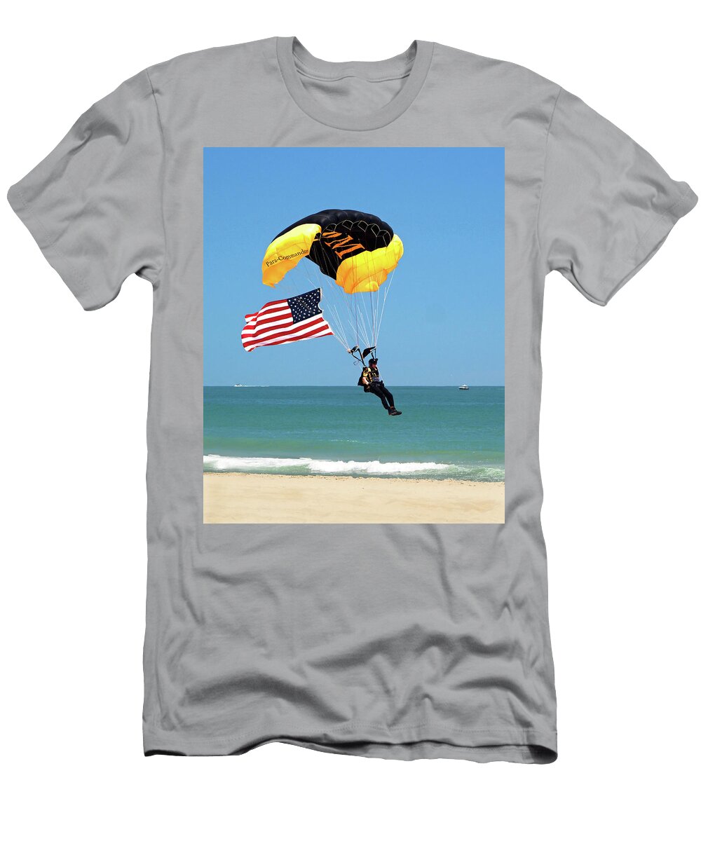 Patriotic Beach Landing in Ocean City Bill Swartwout T-Shirt