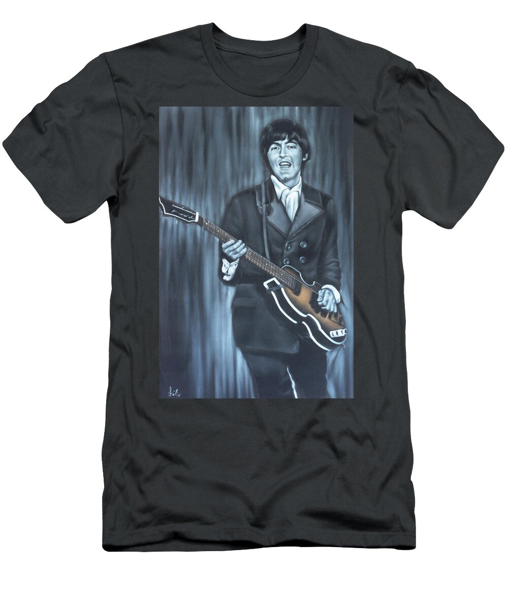 Paul Mccartney Beatles Portrait E Felix T-Shirt