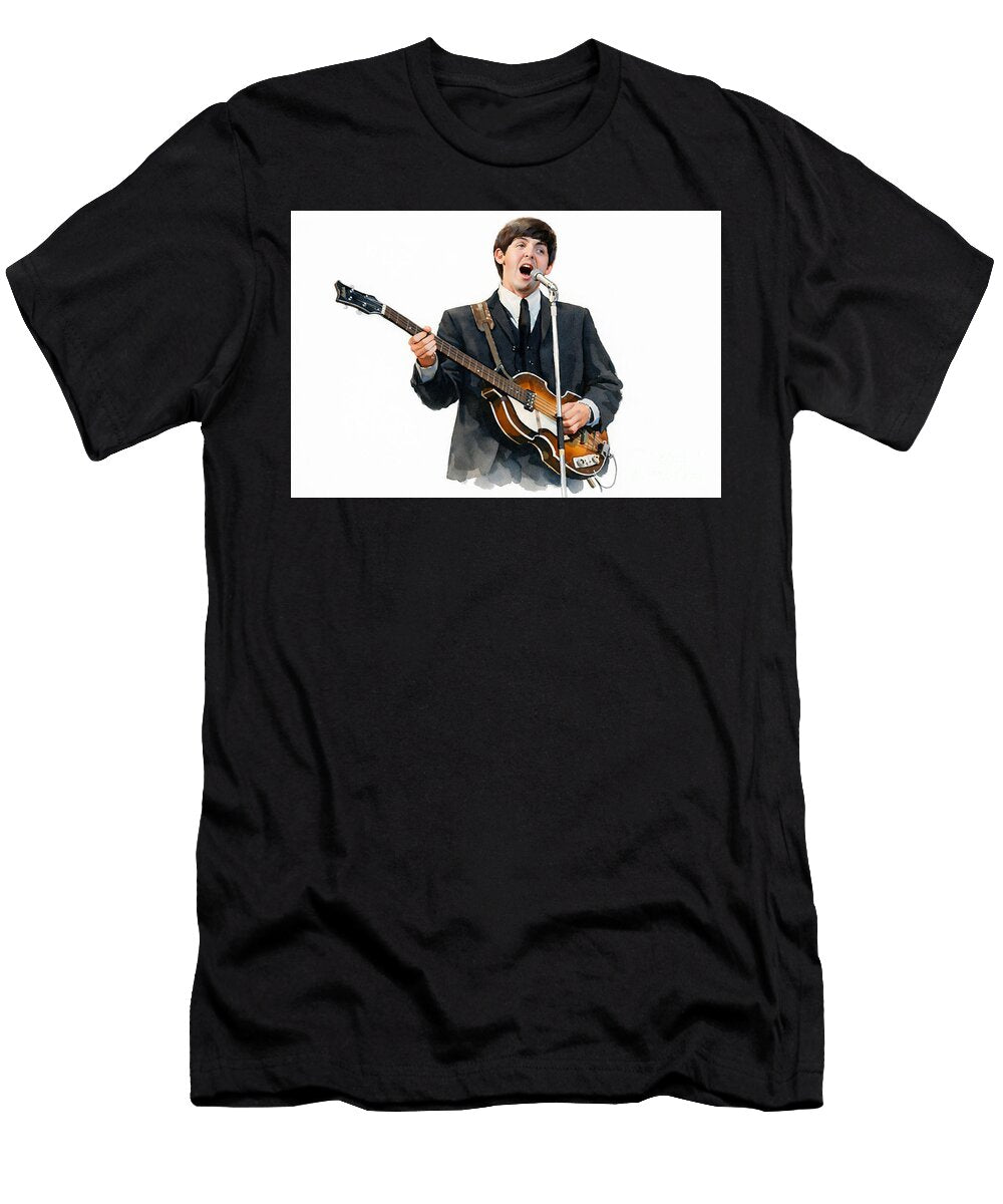 Paul Mccartney Watercolour Painting Art Print the Beatles Music Legend Portrait Painting Prints Dcg Art T-Shirt