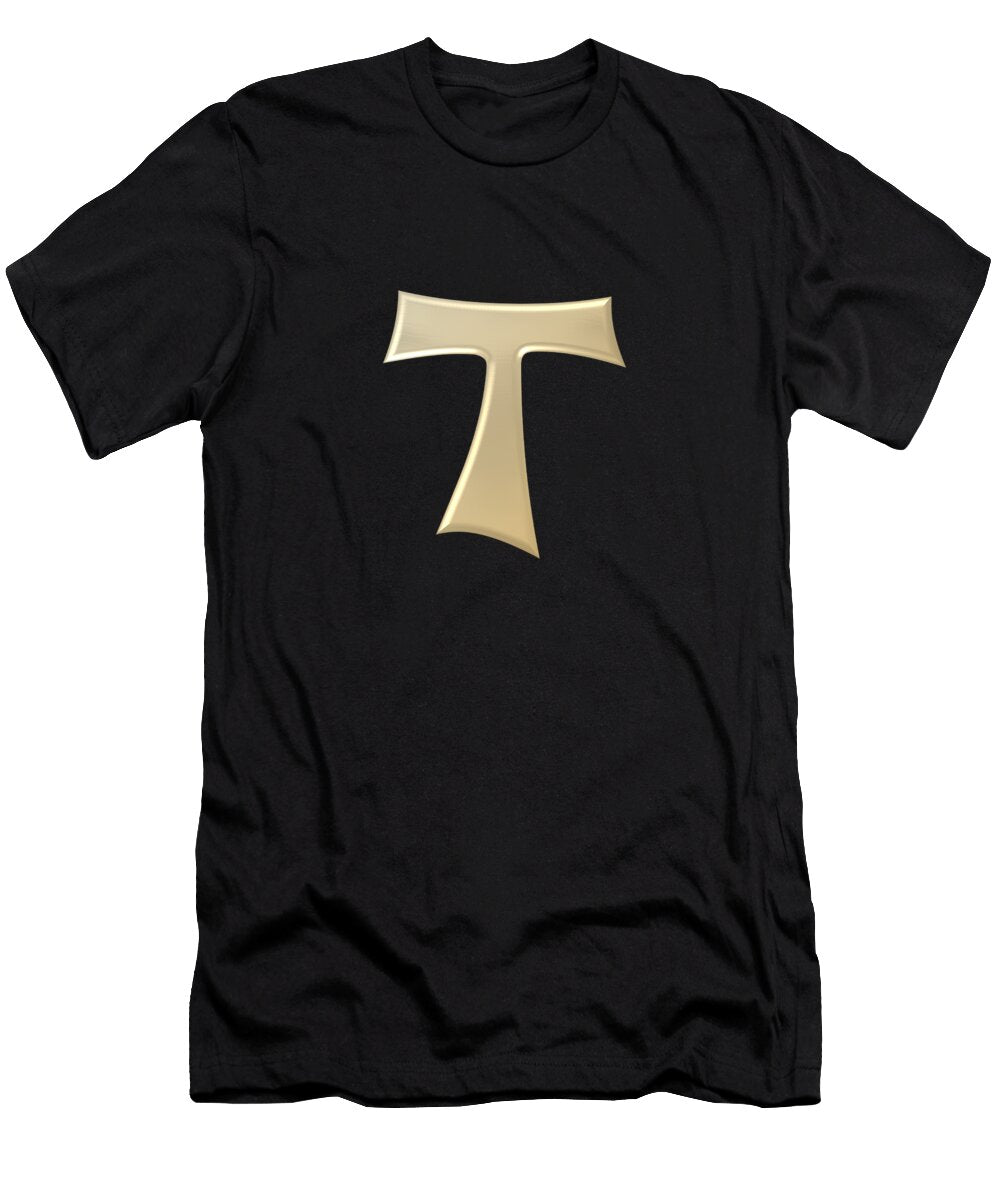 Pearl Look Franciscan Tau Cross Rose Santuci Sofranko T-Shirt