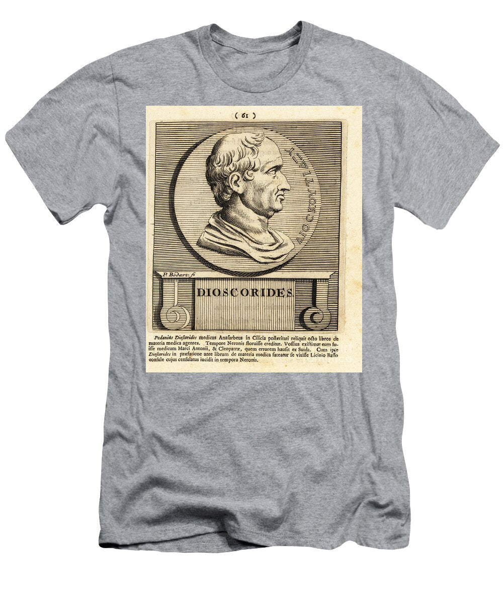 Pedanius Dioscorides Greek Physician Pharmacologist Botanist1795 Engraving Pieter Bodart T-Shirt