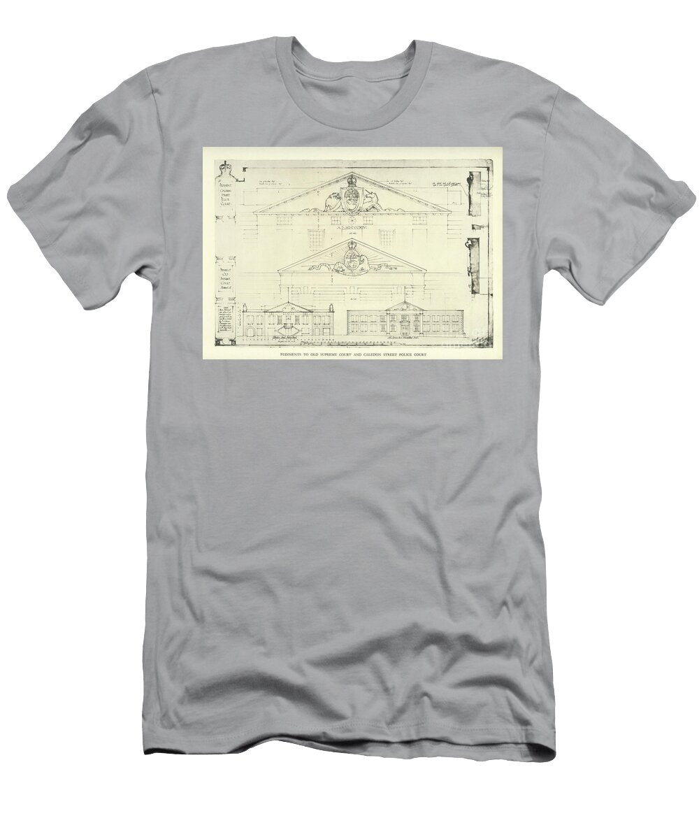 Pediments to Old Supreme Court and Caledon Street Police Court F1 Historic Illustrations T-Shirt