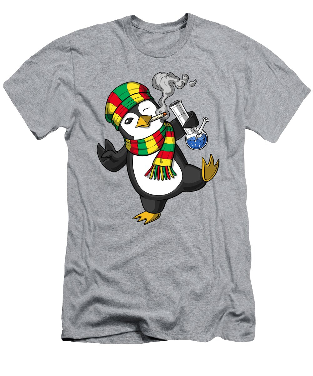 Penguin Smoking Weed Nikolay Todorov T-Shirt