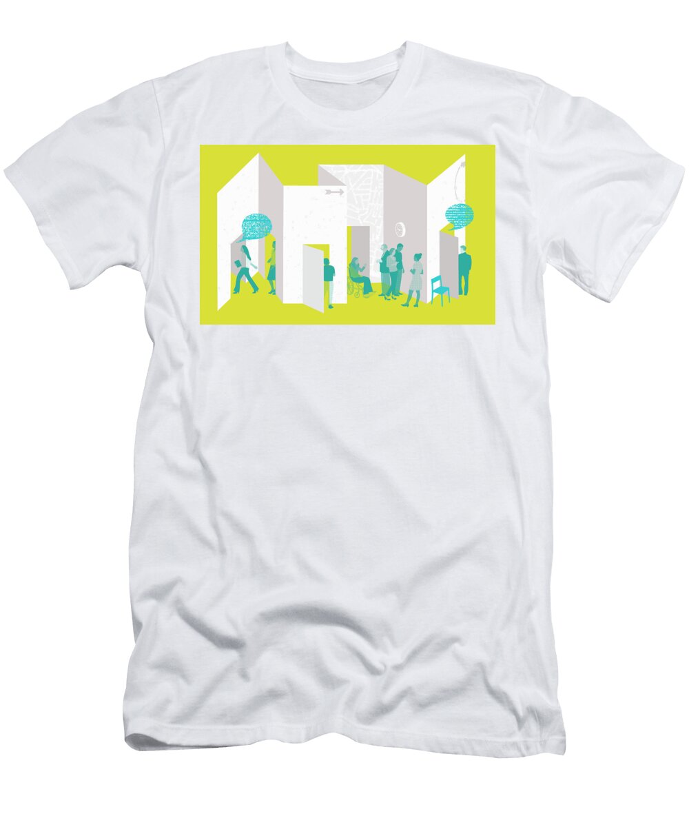 People with Speech Bubbles Walking Ikon Ikon Images T-Shirt