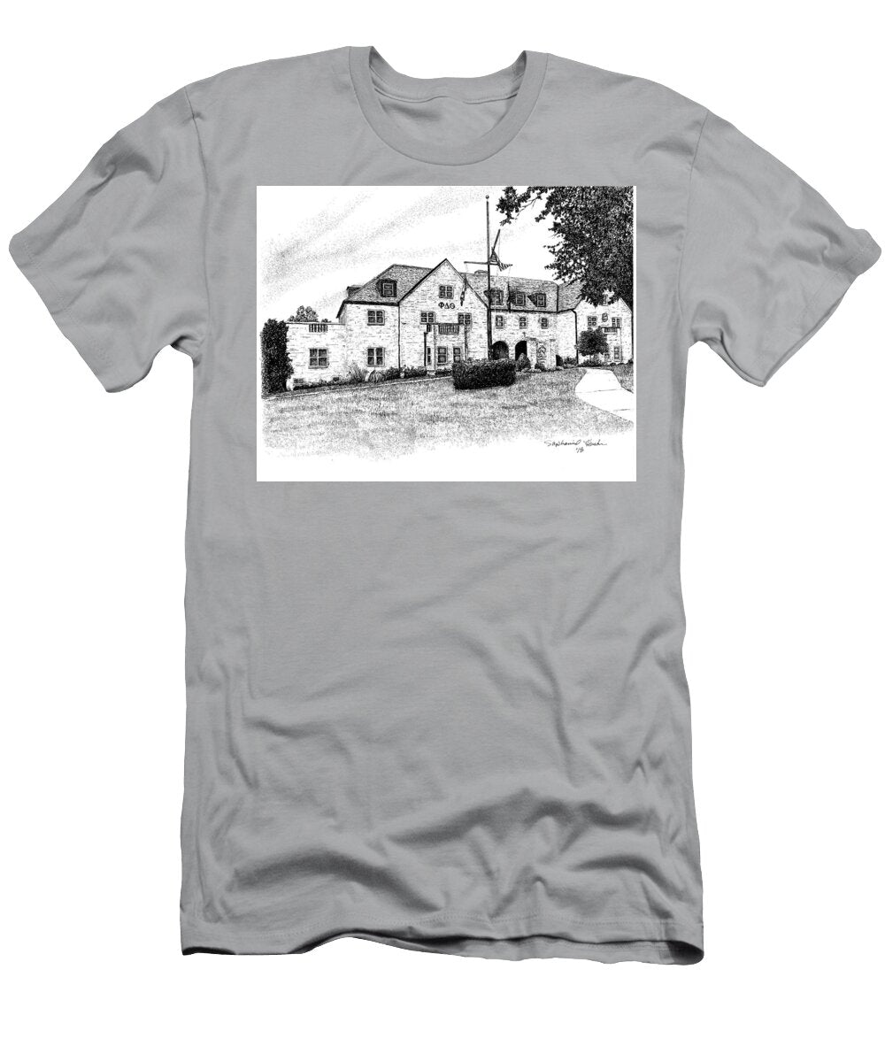 Phi Delta Theta Fraternity Indiana University Bloomington Indiana Fine Art Print Stephanie Huber T-Shirt