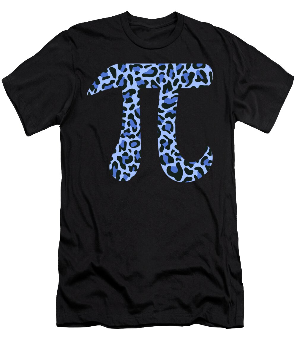 Pi Day Blue Leopard Print Trendy Pattern Math Teacher Student Mathematics Symbol 314 Day Class Celebration March 14th Women Gift Sifou Store T-Shirt
